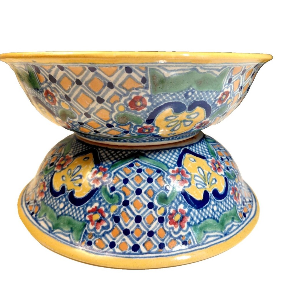 Set of 2 Signed and numbered matching Uriarte Pueblo Talavera Bowls  1970-1985